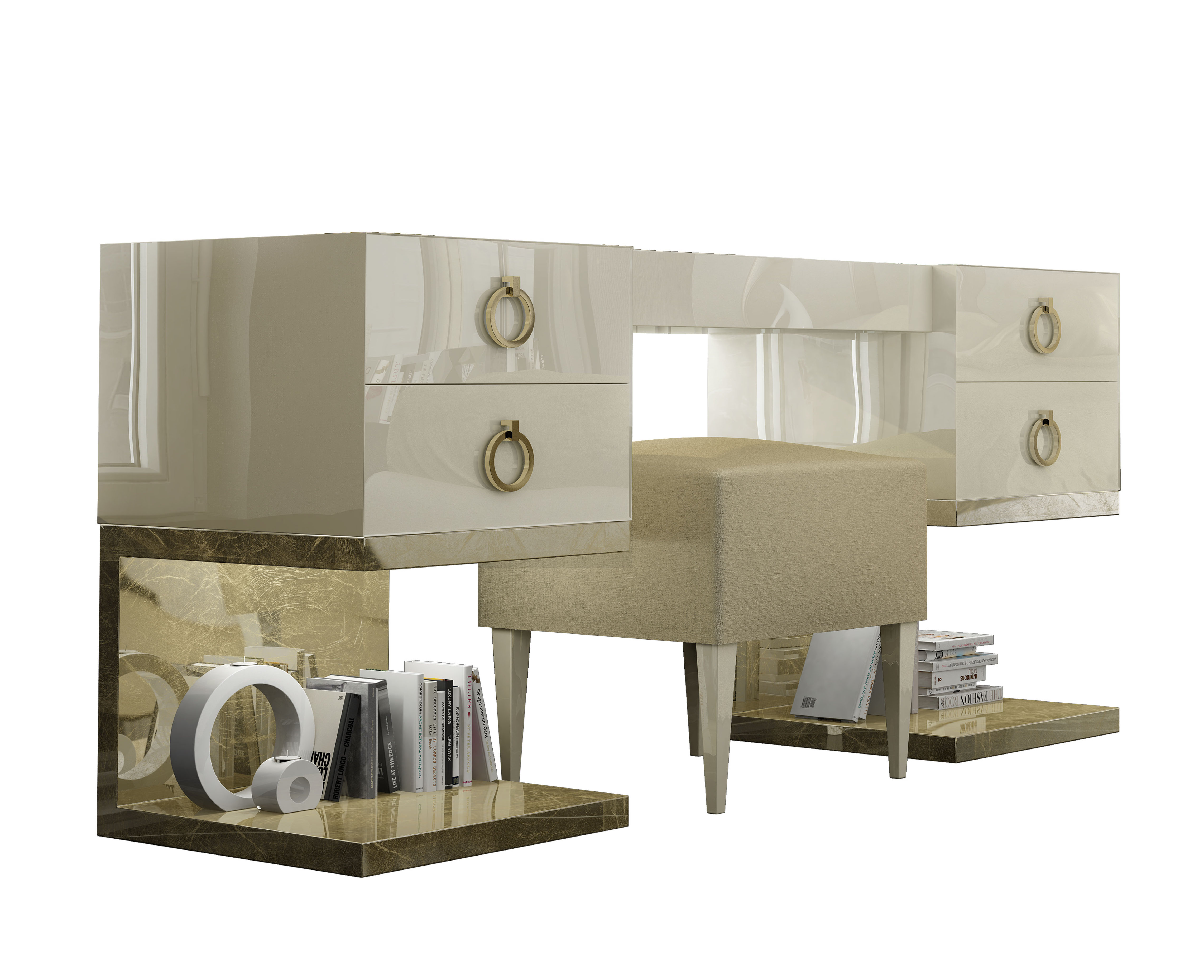Merce Vanity Mercer41 Vannote Makeup Vanity Set with Mirror | Wayfair