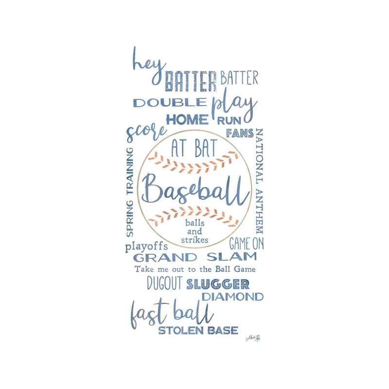 Baseball Phrases By Marla Rae - Wrapped Canvas Typography by Marla Rae - Wrapped Canvas Print