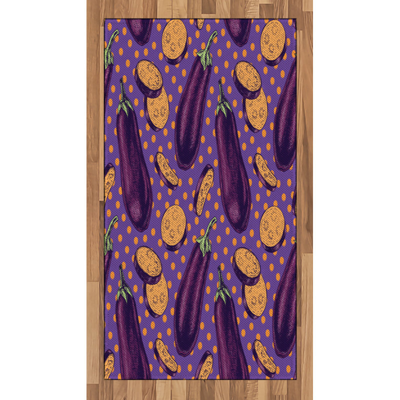 Eggplant High Density Long Fiber Poly Threads Decorative Area Rug Carpet, Rectangle 2'7" x 5'