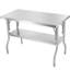 Table de préparation commerciale pliante, poste de travail commercial de 122 x 61 cm avec tablette inférieure, table pliante robuste en acier inoxydable supportant une charge de 136 kg, conçue pour la cuisine domestique, les restaurants et les garages.