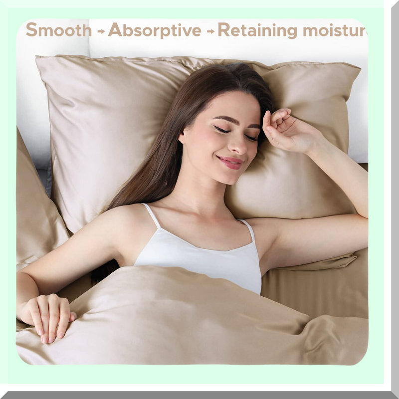 Luxury Silk Hair Pillowcase Set - Queen Size Envelope Closure Pillowcases (Set of 2) - Smooth & Soft Satin Pillow Covers for Hair Care & Skin Beauty