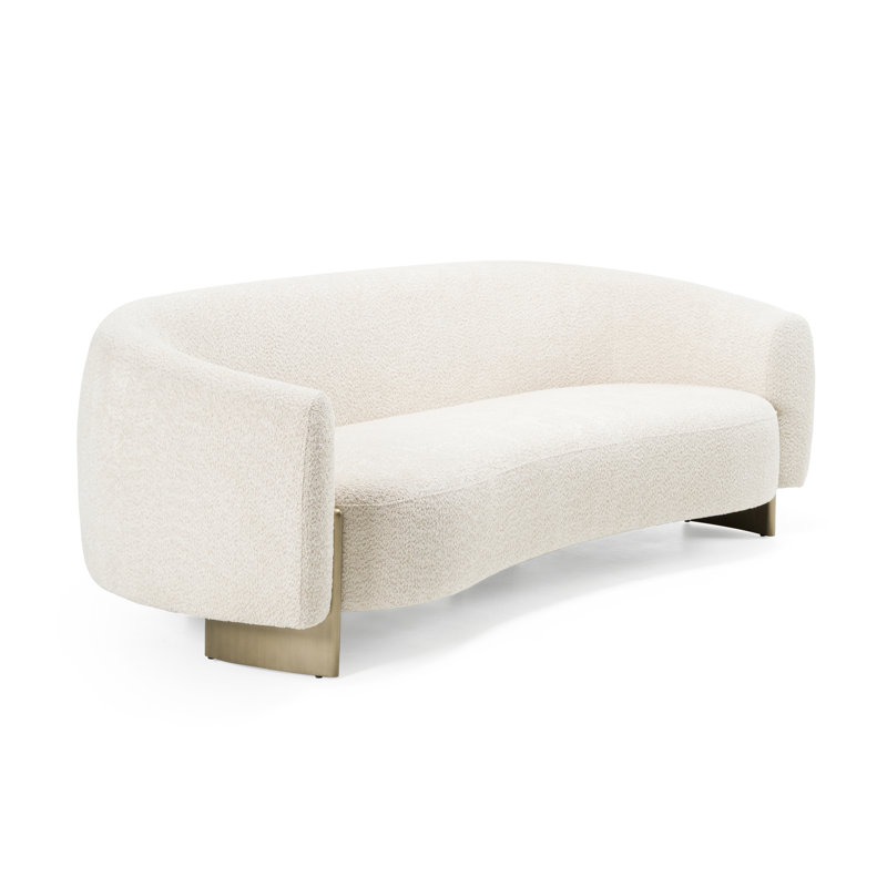 Thrive - tissu beige moderne + canapé en laiton antique