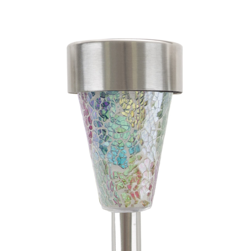Mosaic Multicolor Solar Powered Integrated LED Metal Pathway Light Pack