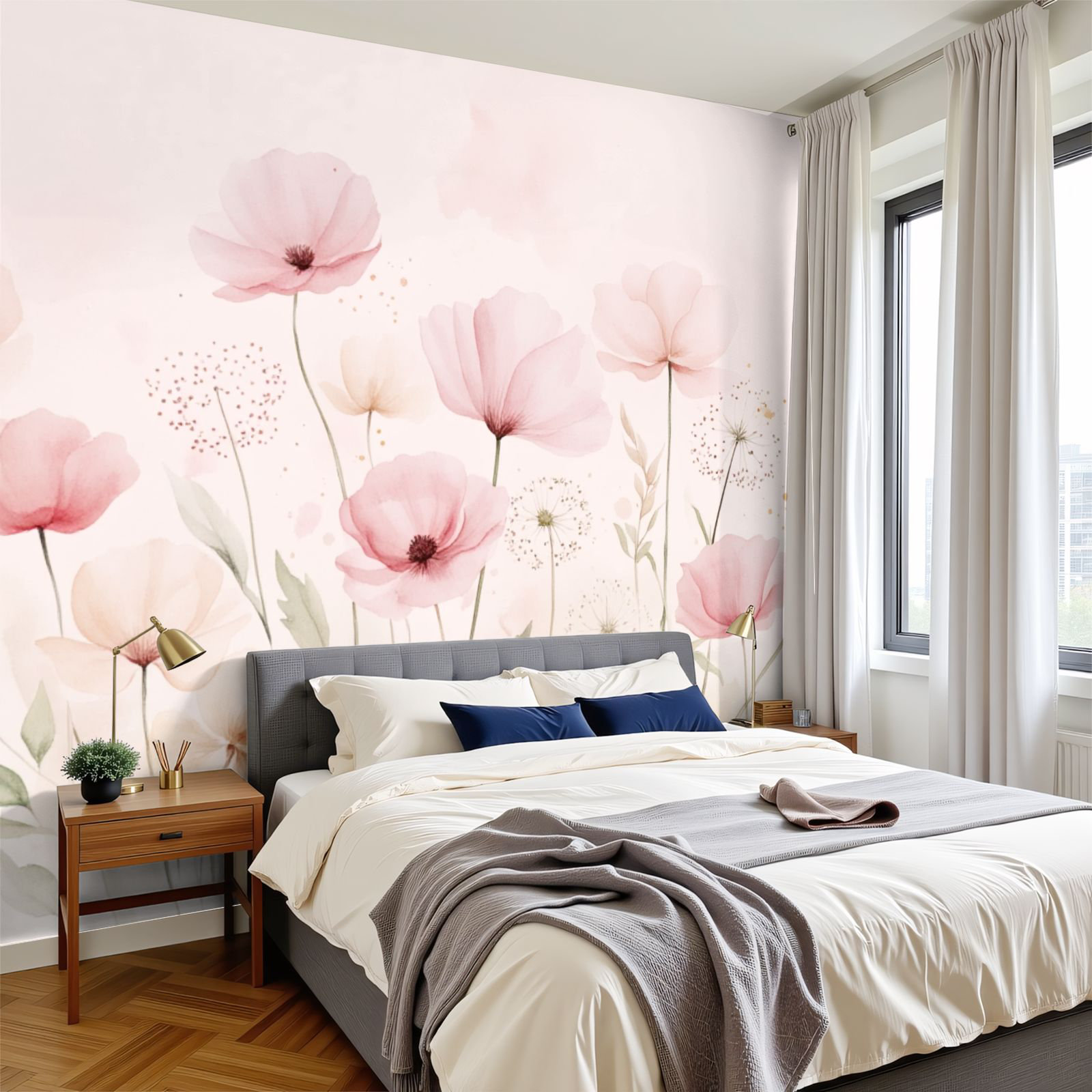 Red Barrel Studio® Vintage Peel and Stick Wallpaper Watercolor Floral ...