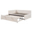 Lit de jour double rembourré en L avec lit simple
Taille gigogne et ports USB, beige-1836518352