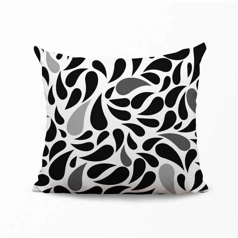 Housse et insert de coussin décoratif en polyester, L 17 po x H 17 po, Noir