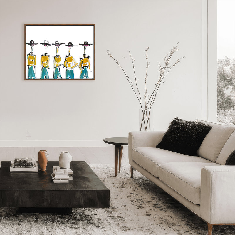 Hats And Slacks Print by Chauncey Jacks, 24" H x 30" W x 2.375" D, Framed Canvas, Brown