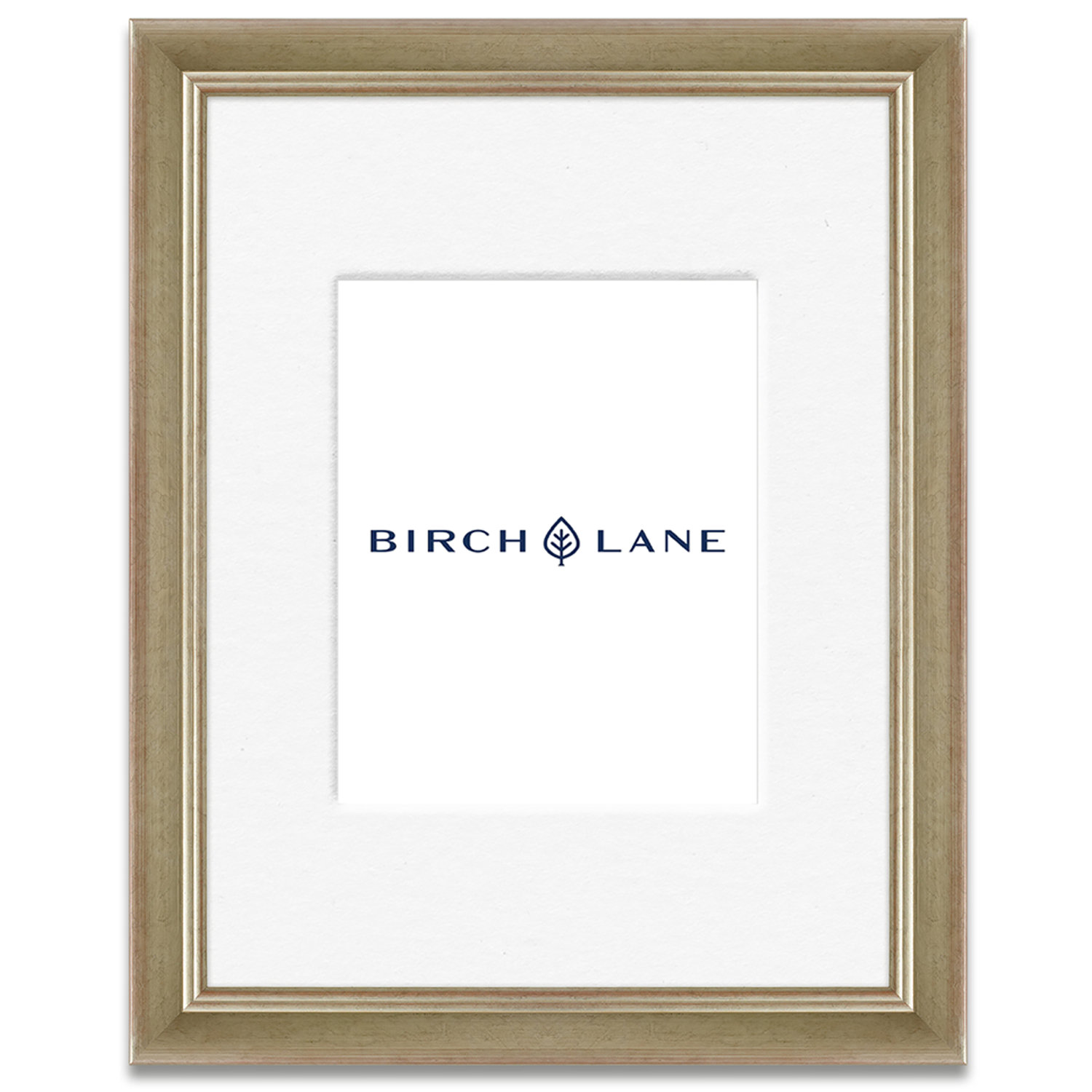 Wood Picture Frame with Mat, Silver, 8" x 10"