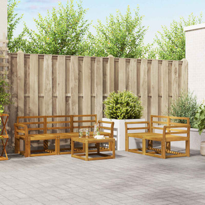  Outdoor Sofa Set Solid Acacia Wood Sectional Garden Furniture Modern