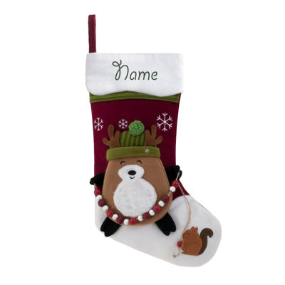 Reindeer Snowcap with Custom Name Stocking