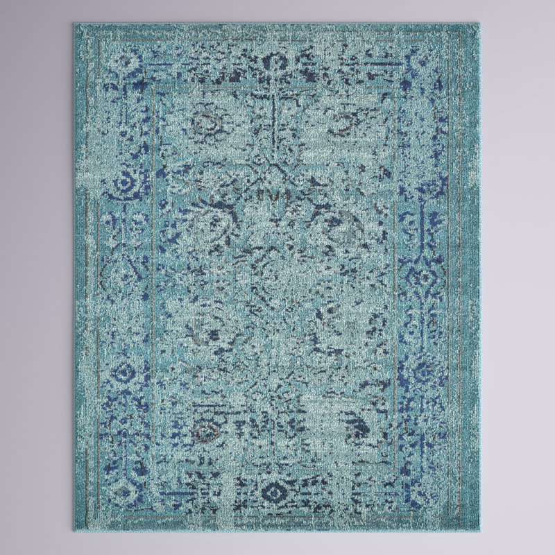 Colfin Washable Floral Indoor Rug, Rectangle 9' x 12'2"