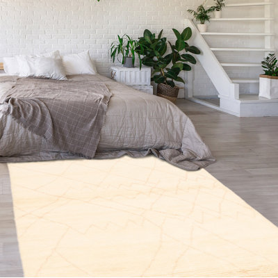 Tapis unique en laine noué à la main 5 pi 5 po x 7 pi 8 po nouvel âge Theodora