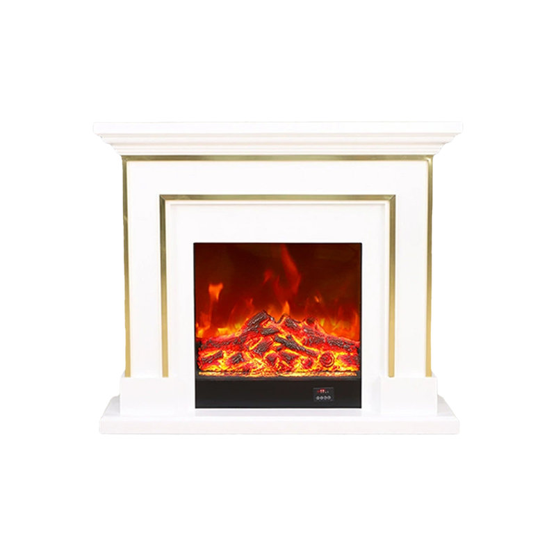 White Manufactured Wood Electric Fireplace