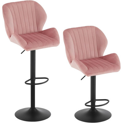 Oumar Swivel Upholstered Adjustable Height Counter Stool with Metal Frame