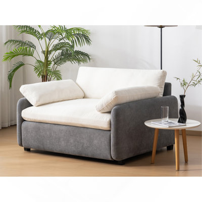 50*43" Oversized Chenille Single Sofa Chair, Wide and Deep Seat Accent Chair, Modern Upholstered Comfy Armchair, Couch Lounge with Pillows for Living Room&Apartment Living
