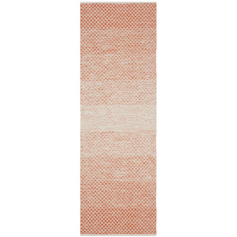 Aitken Hand Woven Cotton Geometric Rug, Runner 2'3" x 9'