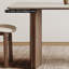 Table de salle à manger rectangulaire de couleur noyer blanc pur-109869517