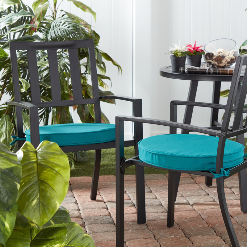 Outdoor Round Dining Chair Seat Pad, Peacock