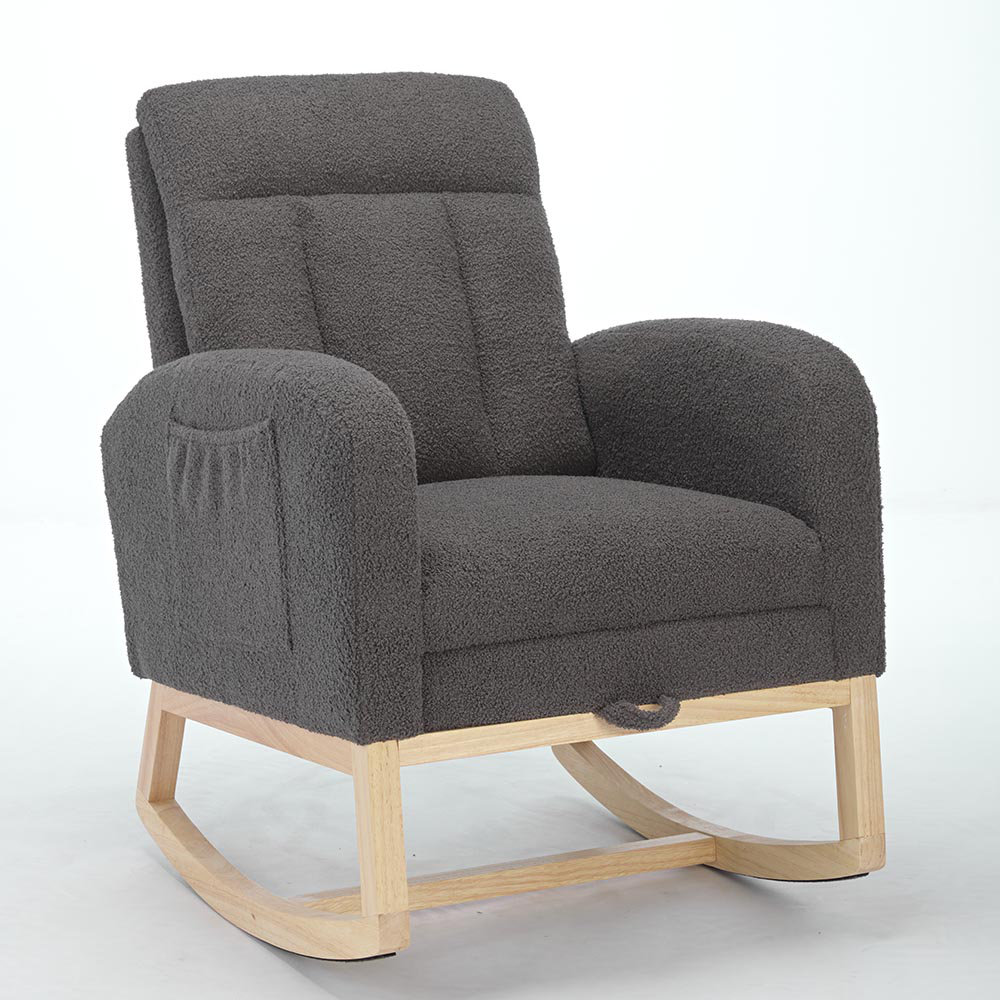 Corrigan Studio® Modern Accent Rocking Chair Rocking Chair with Solid ...