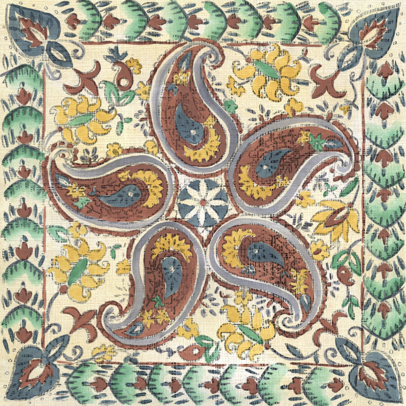 Batik Rosette III, H 12 po x l 12 po x P 1,25 po