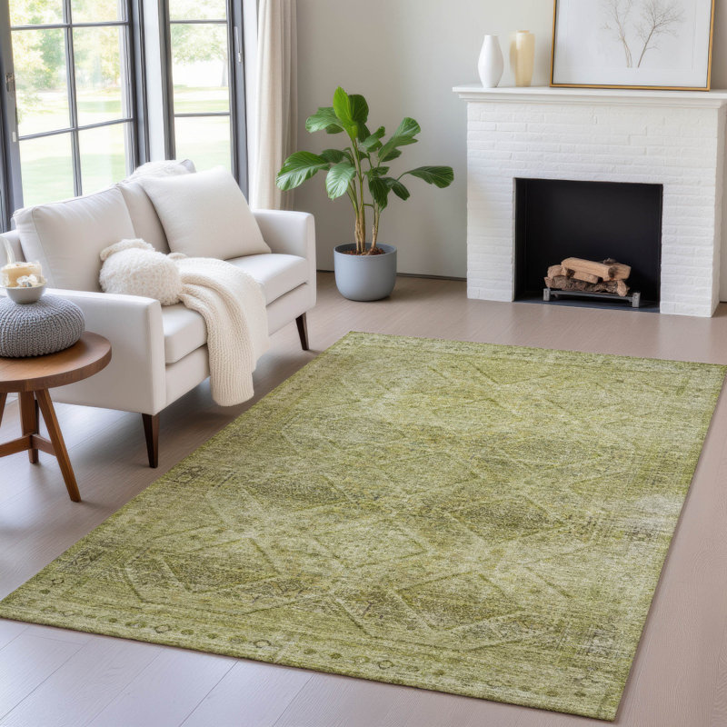 Tapis intérieur / extérieur Xhevrie lavable à la machine, Rectangulaire 3 pi x 5 pi