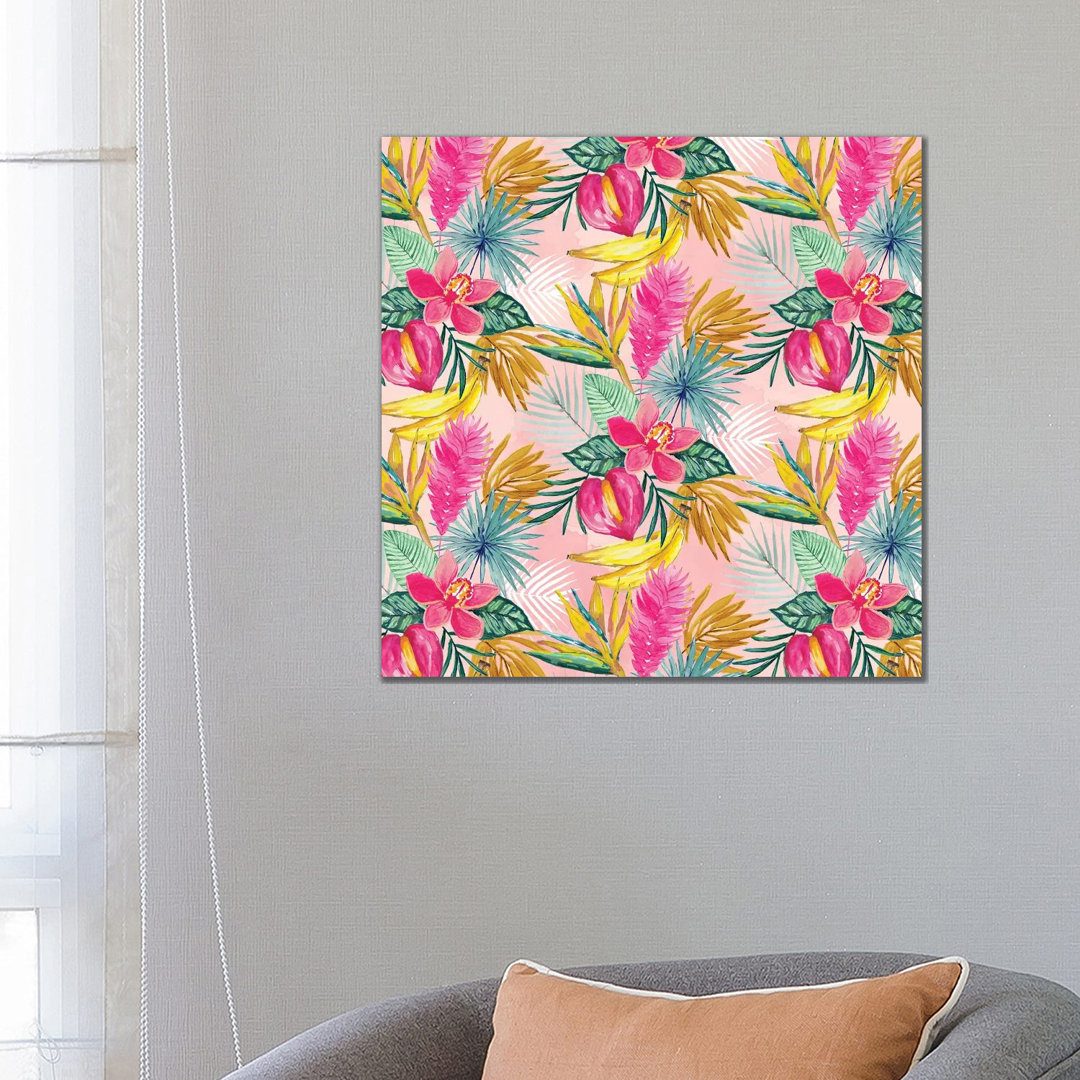 Tropical Pink von Sara Berrenson - Galerie-verpackte Leinwand Giclée auf Leinwand