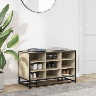 Shoe Bench Sonoma 84X40x53.5 Cm Engineered Wood And Metal