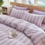 Ensemble de housse de couette rayé 100% coton délavé 3 pièces DONEUS-121887710-121887697
