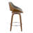 Linnetta 26" Mid-Century Modern Fixed-Height Counter Stool With Swivel In Walnut Wood And Noise Grey Fabric With Round Chrome Metal Footrest- Set Of 2-90954869-90954847