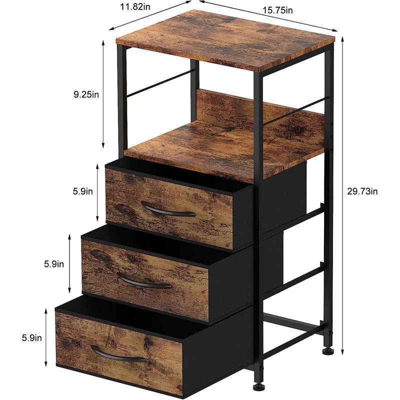 Dezeree 3 - Drawer End Table, Brown
