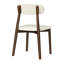 Ensemble de 4 chaises de salle à manger, structure en noyer massif, revêtement chenille moderne pour cuisine