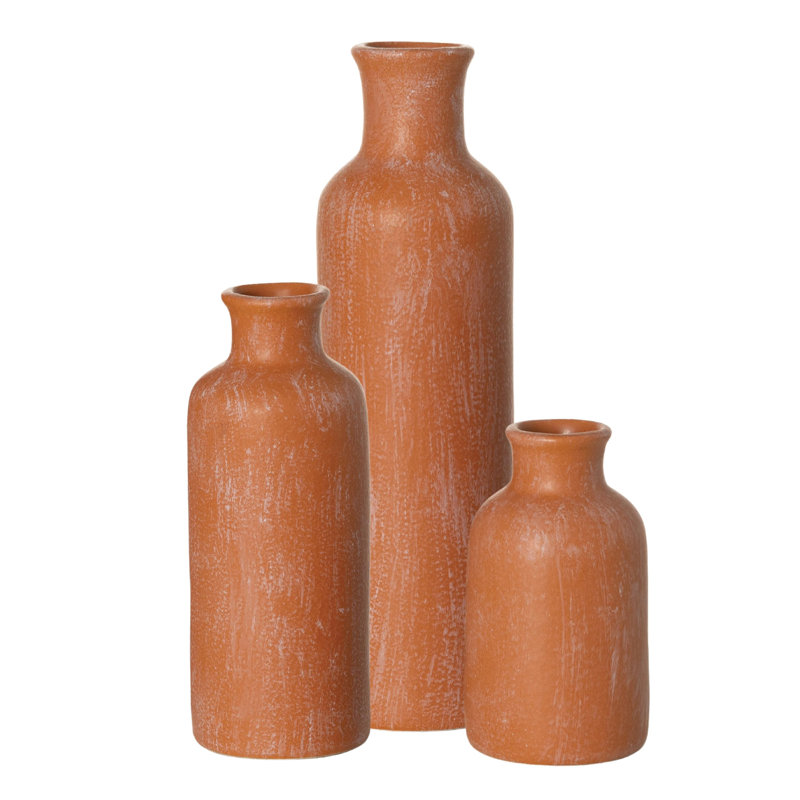 Ensemble de vases en céramique (3 pièces), Terracotta