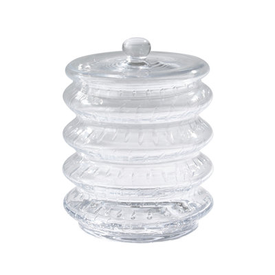 Wave Canister-Clear Seeded-Lg