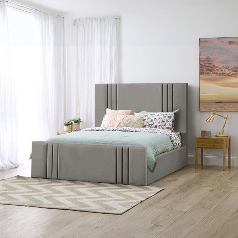Mishayla Storage Bed, 135 x 190 cm, Grey