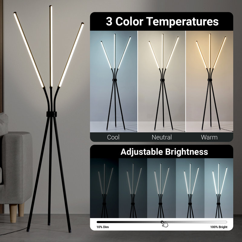 70 "RVB Trépied Lampe de table à DEL à intensité variable et nouveauté pour salon