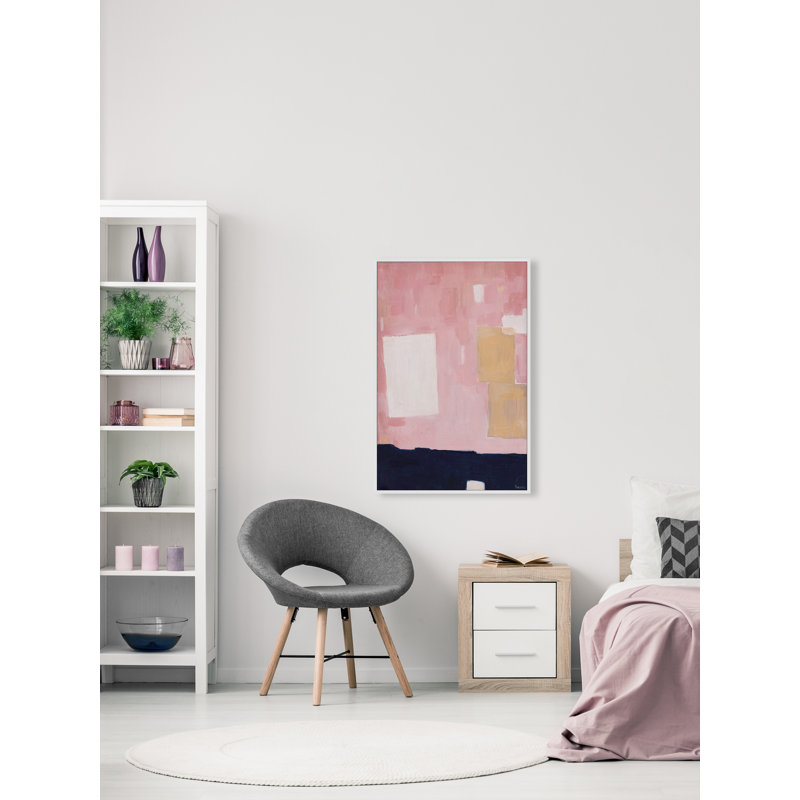 Pink Skies by Parvez Taj - Floater Frame Painting on Canvas, 45cm H x 30cm W