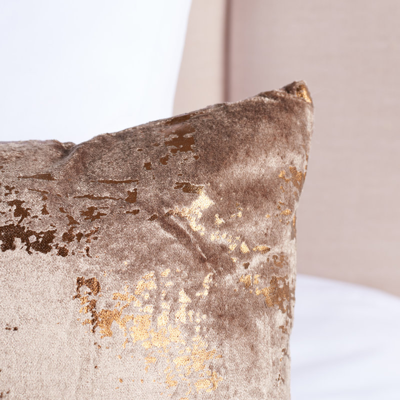 Abstract Cotton Blend Reversible Throw Pillow, Brown/Copper, 12" x 36"