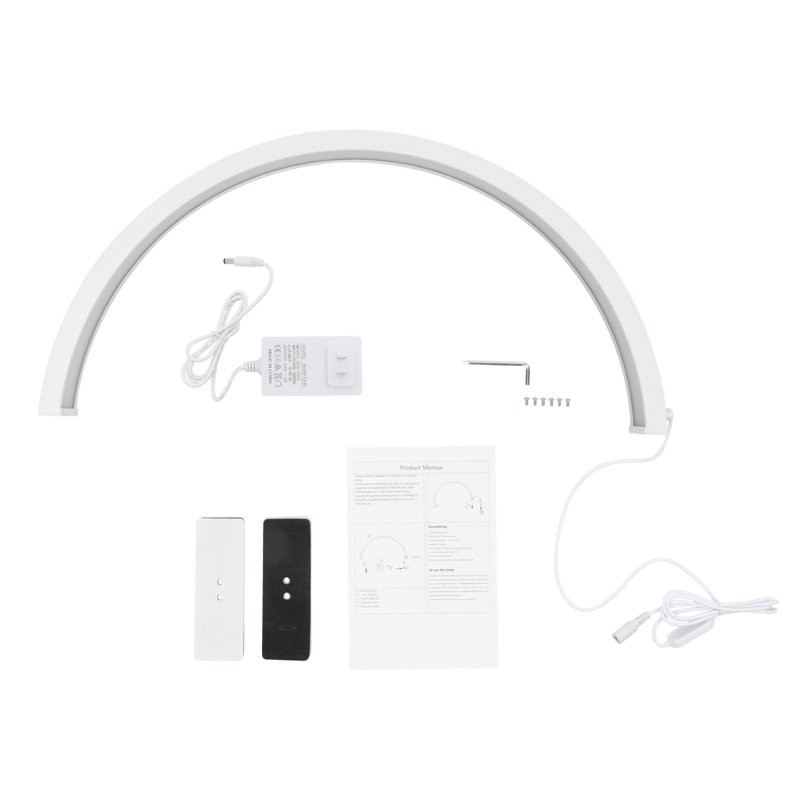 Lumière DEL à demi-lune avec luminosité réglable 3000K-6000K, Blanc