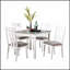 Table ronde en noyer, table de salle à manger moderne avec plateau en panneau de fibres à densité moyenne et base en acier, parfaite pour les cuisines et les salons de style Mid-Century
