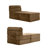 Sisler 35.4" Compression Upholstered  Corduroy Convertible Floor Modular sofa with Ottoman and Storage Pocket, No Assembly Required-412517614