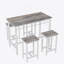 Ensemble de table de cuisine moderne cinq pièces avec quatre tabourets de bar, idéal pour les dîners de famille et les petites réunions, multifonctionnel pour divers espaces.