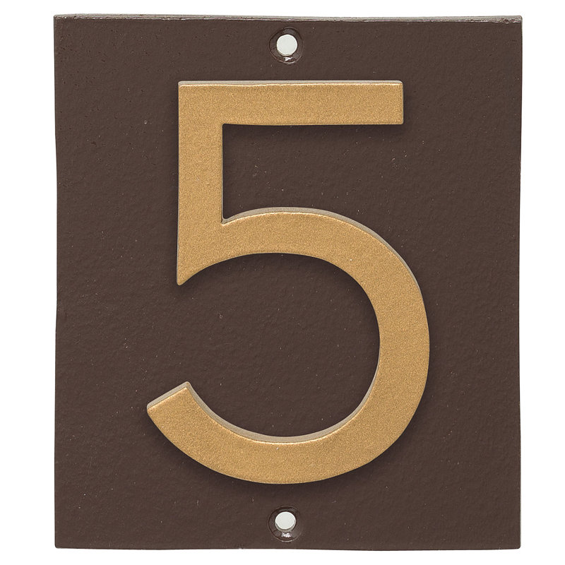 Plaque d’adresse murale sur 1 ligne flottante, Bronze romain, Or, Oui