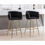 Tabourets de bar pivotants rembourrés avec structure en métal (ensemble de 2)-86781656