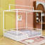 Lit plateforme en métal avec forme de maison-505146709-505146708