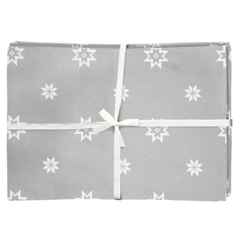 Maeva Cotton Geometric Rectangle Placemat, Silver Grey