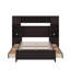 Lit double en bois avec armoire et tablette