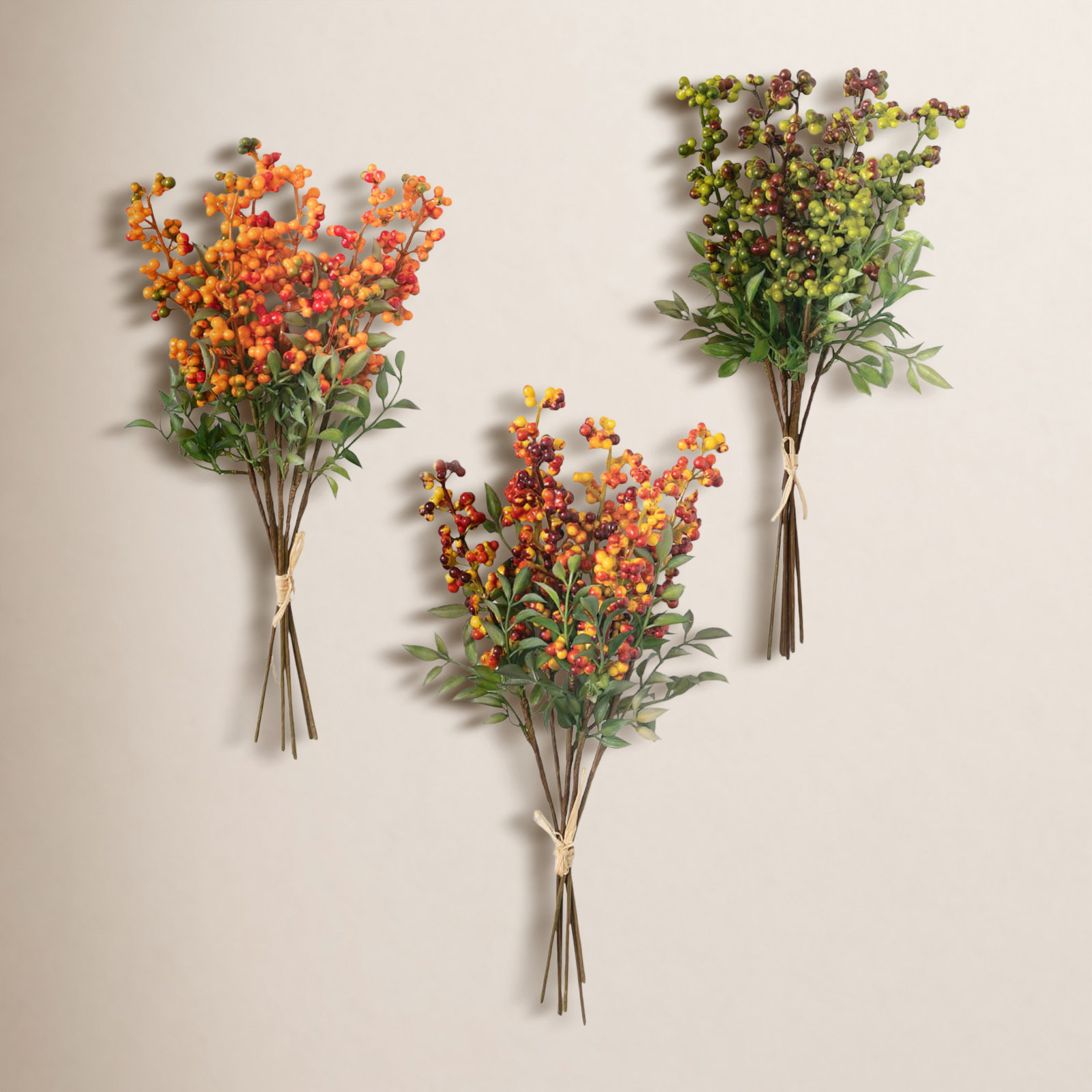 Sullivans Artificial Faux Berry Bush Bundle Set of 3