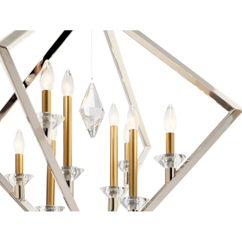 Lustre géométrique unique à 8 lumières 