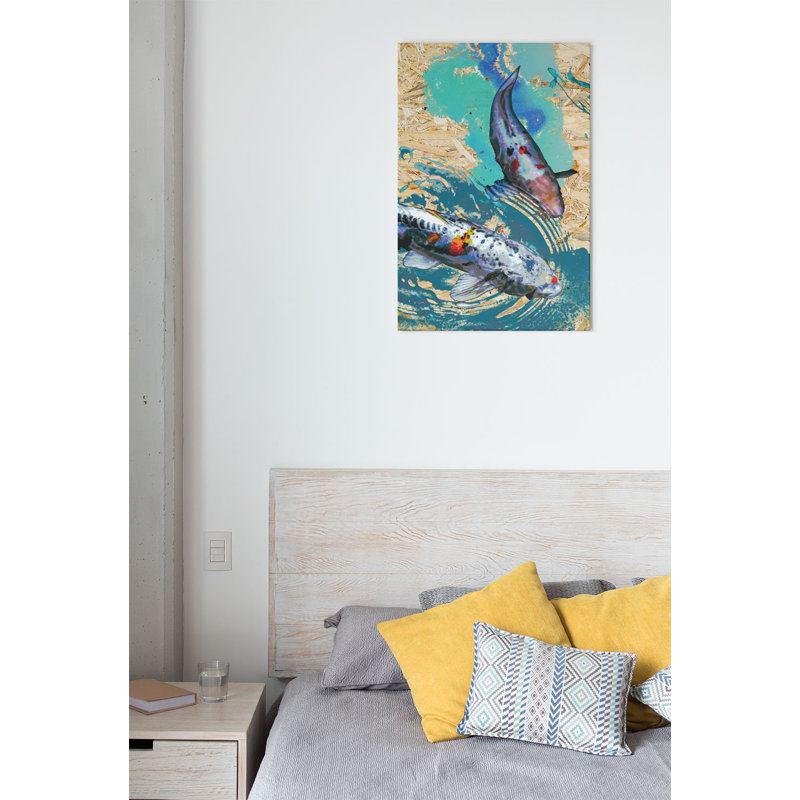 Koi - No Frame Print on Wood