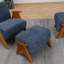 Upholstered Chenille With Footstool Armchair-503314698-503314701